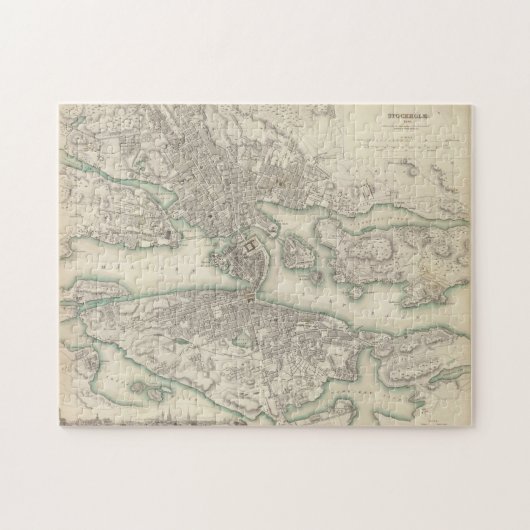 ヴィンテージストックホルムスウェーデン図(1838年) ジグソーパズル (横)