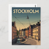 ヴィンテージストックホルムスウェーデン旅行 ポストカード (正面/裏面)