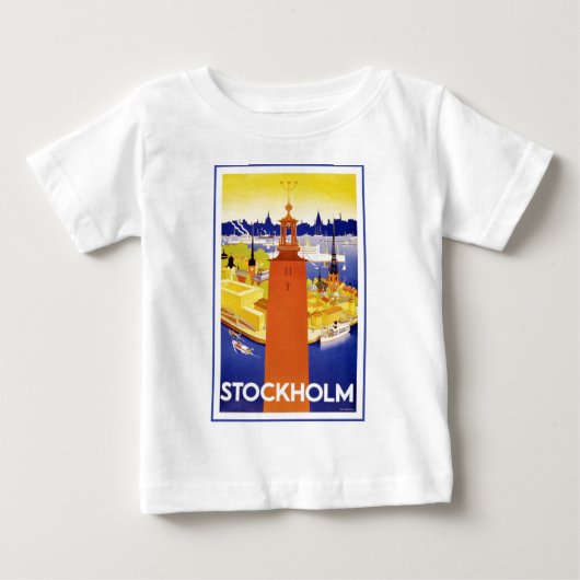 ヴィンテージストックホルムスウェーデン ベビーTシャツ (正面)