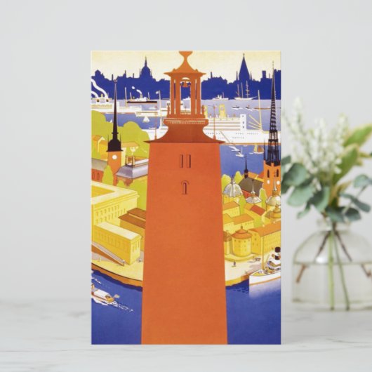 ヴィンテージストックホルムスウェーデン 便箋 (スタンド正面)