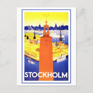 ヴィンテージストックホルム旅行ポスター ポストカード