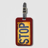 ヴィンテージストップ標識ラゲージタグ ラゲッジタグ (正面縦)
