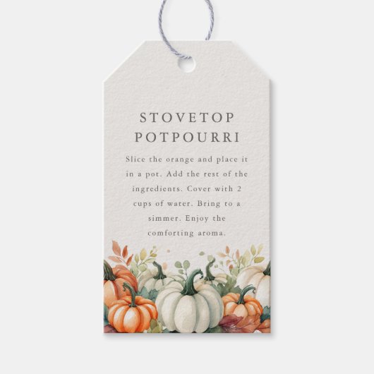 ヴィンテージストベートップポトゥーリサンクスギビングメッセージカード ギフトタグ (正面)