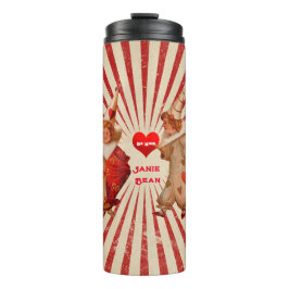 ヴィンテージストライプとハート付きバレンタインピエロ タンブラー