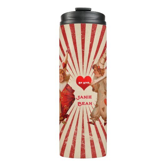 ヴィンテージストライプとハート付きバレンタインピエロ タンブラー (正面)