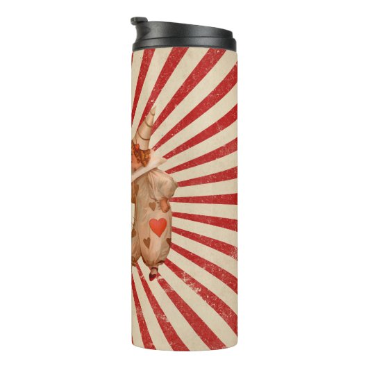 ヴィンテージストライプとハート付きバレンタインピエロ タンブラー (回転右)