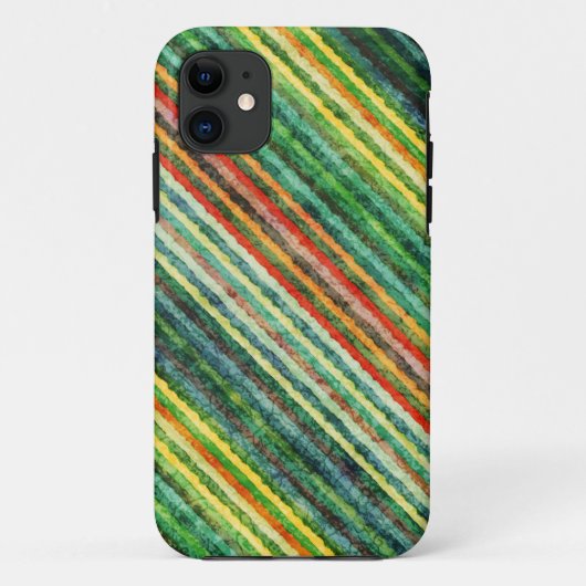 ヴィンテージストライプのの背景（黄、緑、オレンジ） Case-Mate iPhoneケース (裏面)