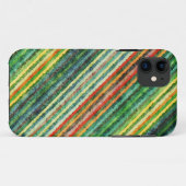ヴィンテージストライプのの背景（黄、緑、オレンジ） Case-Mate iPhoneケース (裏面(横))