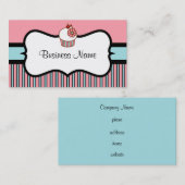 ヴィンテージストライプのカップケーキ名刺 名刺 (正面/裏面)