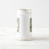 ヴィンテージストライプのキッテンイラストレーション ビールジョッキ (中央)