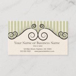 ヴィンテージストライプのグリーン（名刺を渦巻き形） 名刺
