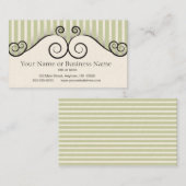 ヴィンテージストライプのグリーン(名刺を渦巻き形) 名刺 (正面/裏面)