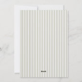 ヴィンテージストライプのサググリーン写真クリスマス シーズンカード (裏面)