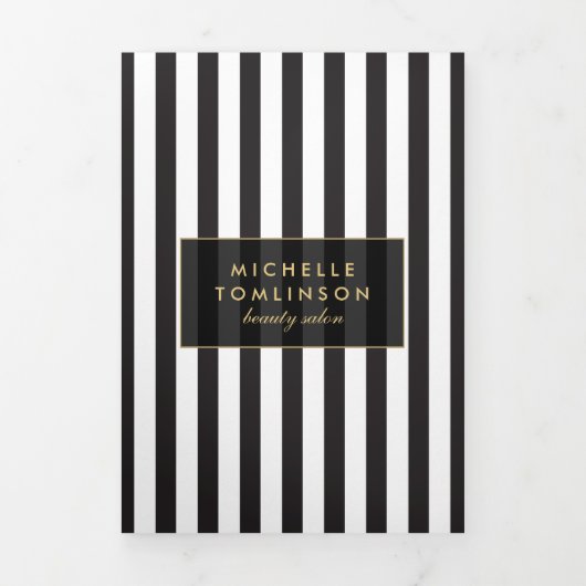 ヴィンテージストライプのサロン 三つ折りカード (カバー)