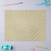 ヴィンテージストライプのパターン素朴ティール(緑がかった色)、金ゴールドクリーム 薄葉紙 (クラフト)