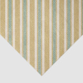 ヴィンテージストライプのパターン素朴ティール(緑がかった色)、金ゴールドクリーム 薄葉紙 (詳細)