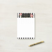 ヴィンテージストライプのパーソナライズされたフローラの投稿 ポストイット (デスク上)