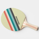 ヴィンテージストライプのピスタチオ 卓球ラケット (横)