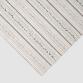 ヴィンテージストライプのフローラクリーム，青と緑 薄葉紙 (詳細)