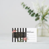 ヴィンテージストライプのフローラサロンアポイントメントカード 予約カード (スタンド正面)