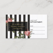ヴィンテージストライプのフローラサロンアポイントメントカード 予約カード (正面)