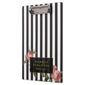 ヴィンテージストライプのフローラパーソナライズされたサロン クリップボード (左)