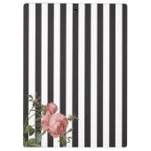 ヴィンテージストライプのフローラパーソナライズされたサロン クリップボード (裏面)