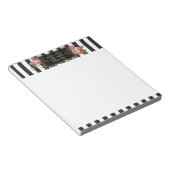 ヴィンテージストライプのフローラパーソナライズされたメモ帳 ノートパッド (アングル)