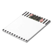 ヴィンテージストライプのフローラパーソナライズされたメモ帳 ノートパッド (回転)