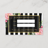 ヴィンテージストライプのフローラ美容師アポイントメント 予約カード (裏面)