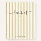 ヴィンテージストライプのミニマリストのスクリプカスタムトレシピ ノートブック (正面)