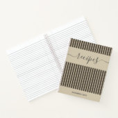 ヴィンテージストライプのミニマリストのスクリプカスタムトレシピ ノートブック (内部)