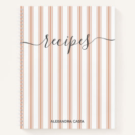 ヴィンテージストライプのミニマリストのスクリプカスタムトレシピ ノートブック