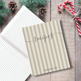 ヴィンテージストライプのミニマリストのスクリプカスタムトレシピ ノートブック