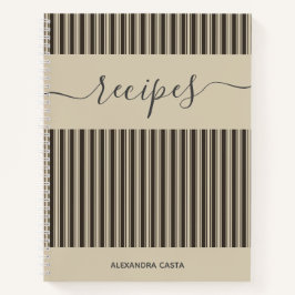 ヴィンテージストライプのミニマリストのスクリプカスタムトレシピ ノートブック
