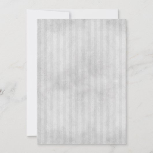 ヴィンテージストライプの写真 |日付をグレーで保存 セーブザデート (裏面)