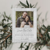 ヴィンテージストライプの写真 |日付をグレーで保存 セーブザデート