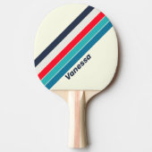 ヴィンテージストライプの海（名前） 卓球ラケット (正面)