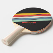 ヴィンテージストライプの真夜中（名前） 卓球ラケット (正面アングル)