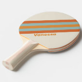 ヴィンテージストライプの砂漠花 卓球ラケット (正面アングル)