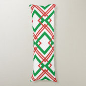 ヴィンテージストライプの赤と緑 ボディピロー (正面縦)