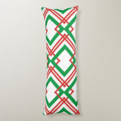 ヴィンテージストライプの赤と緑 ボディピロー (裏面 (縦))
