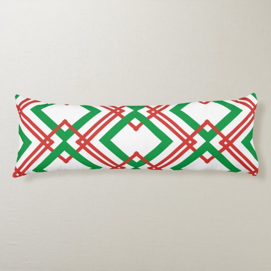 ヴィンテージストライプの赤と緑 ボディピロー (正面)