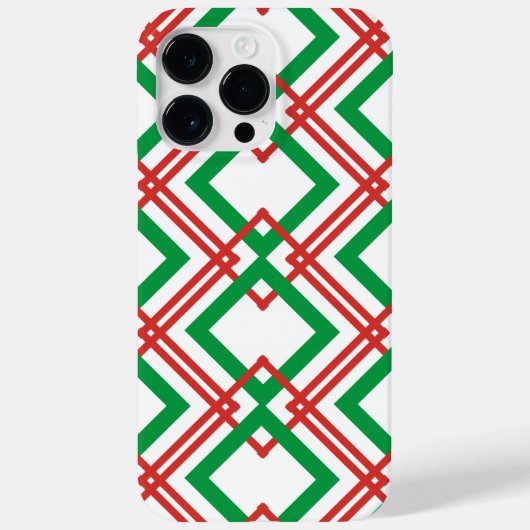 ヴィンテージストライプの赤と緑 Case-Mate iPhoneケース (裏面)