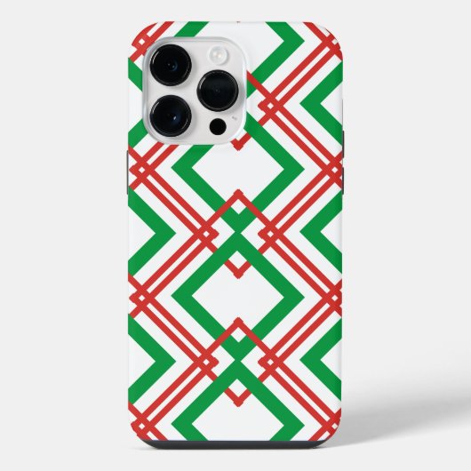 ヴィンテージストライプの赤と緑 iPhoneケース (裏面)