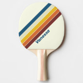 ヴィンテージストライプの5名 卓球ラケット (正面)