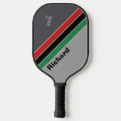 ヴィンテージストライプのVHS番号と名前 ピックルボールラケット (裏面)