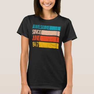 ヴィンテージストライプカラー1947素晴らし年6月誕生以降 Tシャツ