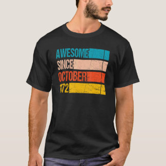 ヴィンテージストライプカラー1972素晴らし年10月Bi以降 Tシャツ