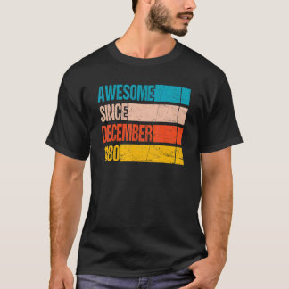 ヴィンテージストライプカラー1980素晴らし年12月以来B Tシャツ